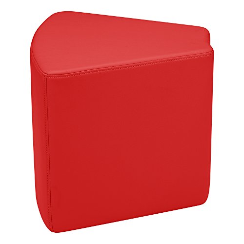 Image of Sprogs 18 inch H Structured Wedge Stool -Flexible Modular Collaborative Soft Seating for Office, Home, Lounge and School Classrooms with Durable Frame & Set of 2 inch Legs Add-on - Red