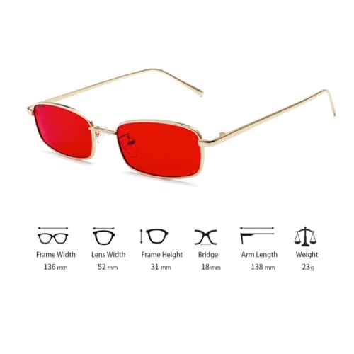Retro Rectangle Sunglasses Vintage Slim Metal Frame Rectangular Sun Glasses Women Men Narrow Square Eyewear4