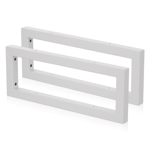 Mordx 2 Pcs Supports de Console Murale Design pour Lavabo,Supports pour étagères,Support de Console pourLavabo, Porte Serviettes (Blanc, 40 cm)