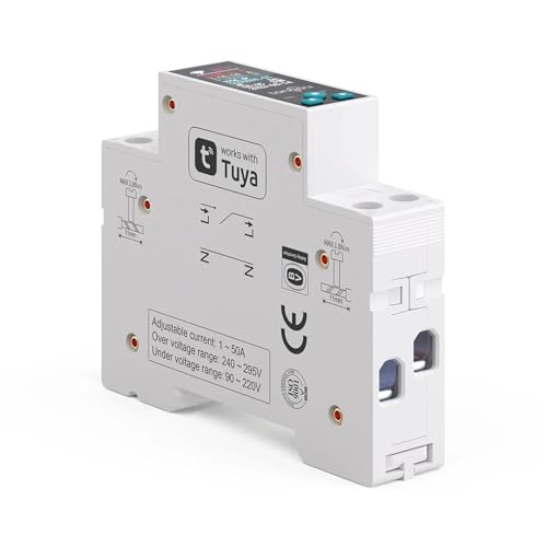 Disjoncteur 1P 50A et compteur d'énergie KWh avec télécommande pour tableau électrique - 4