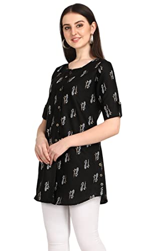 Image of Leriya Fashion Rayon Fabric Printed Round Neck Short Kurtis for Women Top Dresses Kurti for Girls & Ladies Kurtis (Pack of 2)
