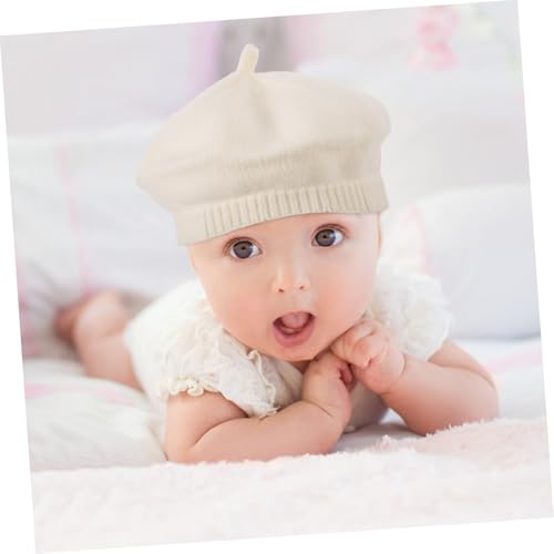 Boy Girl Vintage Beret Hat Creative Knitted Cap for Boys Girls Lightweight Stylish Headwear Comfortable Fit for Months for Birthdays and Special Occasions Beige4