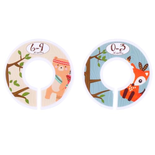 Kichvoe 8 Divisores de Tallas de Ropa Redondos de Plástico Diseño de Animales para Marcar y Separar Ropa Ligera para Armario de Ñiño Color Aleatorio