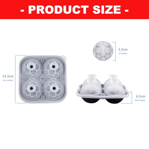 Molde de Silicona para Bolas de Hielo con Diseño de Fútbol miniatura 3