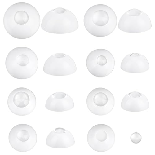 PH PandaHall 14pcs Acrylic Eye Making Kit 7 Sizes White Plastic Eyeballs Clear Cabochon Eyes DIY Customized Blank Eye Human Eyes for Cosplay Props Scary Decorations Halloween Party Supplies