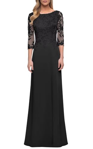 HEWEIGUI Women's Mother of The Bride Dresses with Sleeve Long Chiffon Lace Formal Evening Gowns WHC101