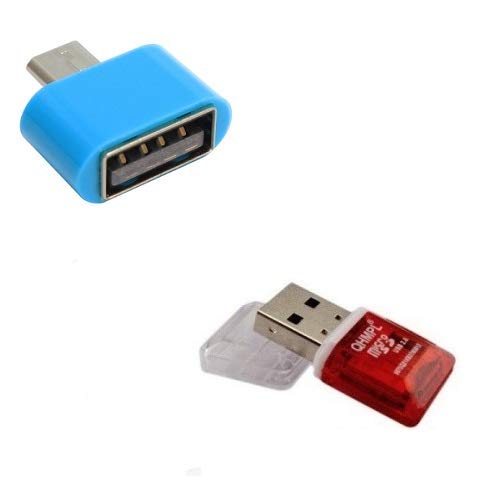Techvik OTG Cable Accessory Combo for Mobile Phones, Tablets with Memory Card Reader