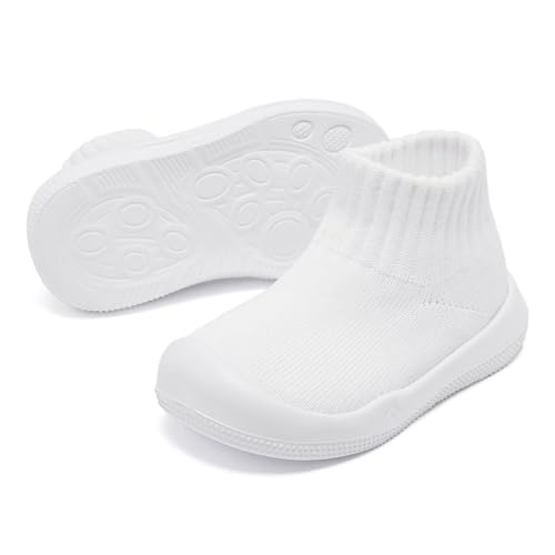 Image of Eashi Baby Boy Girl Non-Skid Indoor Infant Walking Shoes Breathable Warm Elastic Sock Shoes with Memory Sole Protect Toes Outdoor Sneakers
