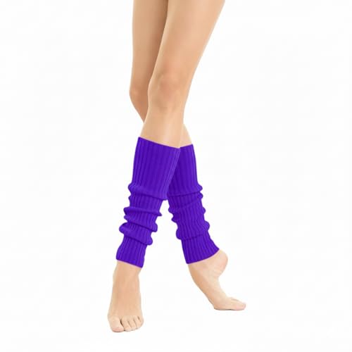 Image of v28 Women Warm Leg Warmers 80s Retro Party Costume Knit Ballet Neon Long Socks