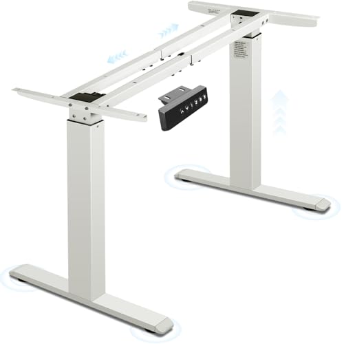 Mesa Eletrica Ajustavel, 47,5*(96~130)*(69~115) CM, Estação de Trabalho com Moldura de Mesa Elétrica, Ajuste de Altura Do Controlador de Memória, Mesa Regulagem Altura