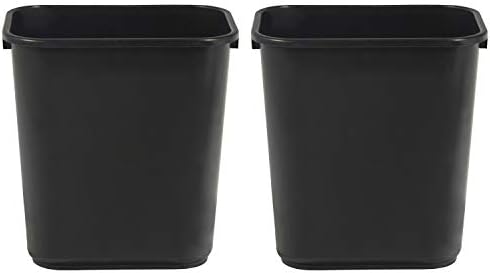 AmazonCommercial 3 Gallon Commercial Office Wastebasket, Black, 2-Pack