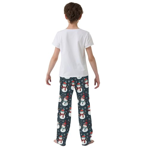 Christmas Cute Snowman Boys Pants for Kids Jogger Pants with Pockets S-XL3