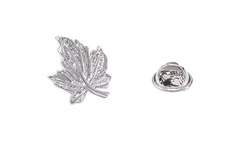 Epinki Women Silver Maple Leaf Brooch Pin Bridal Brooch for Wedding Lapel Pin for Suit