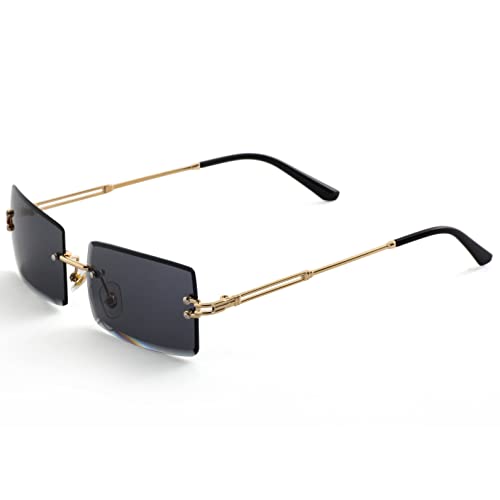 Kursan Frameless Rectangle Sunglasses for Men Women Small Rimless Sun Glasses Shades UV400 Protection4