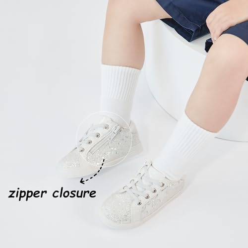 GINFIVE Toddler Girls Sneakers Little Girls Slip On Shoes School Sneakers Toddler3