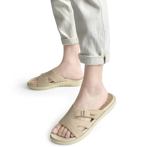 KuaiLu Womens Fashion Orthotic Slides Ladies Lightweight Athletic Yoga Mat Sandals Slip On Thick Cushion Slippers Sandals With Comfortable Plantar Fasciitis Arch Support