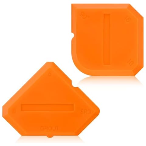 Outus 2 Pieces Caulking Tool Set Silicone Sealant Grout Finishing Tool for Kitchen Bathroom Floor Sealant Sealing (Orange) Cover