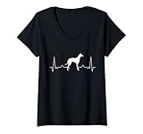 Photo Gallery donna whippet battito cardiaco levriero sighthound maglietta con collo a v Photo Gallery donna whippet battito cardiaco levriero sighthound maglietta con collo a v