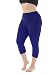Zerdocean Women's Modal Plus Size Basic Capri Leggings Dark Blue 3X