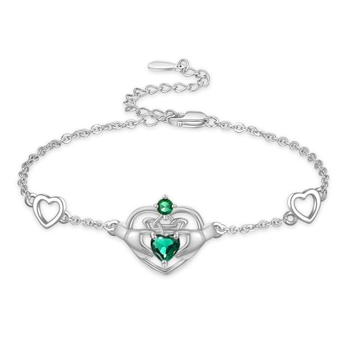 Bracelet Claddagh irlandais en argent le cadeau de Saint-Patrick idéal pour maman