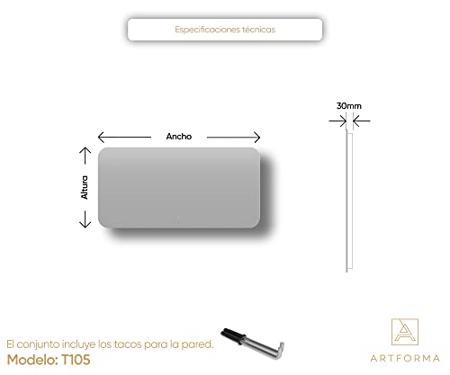 Artforma-Premium-Espejo-de-Bano-con-Iluminacion-LED-100×60-Luz-Espejo-de-Pared-con-Interruptor-Tactil-Diferentes-tamanos-retroiluminado-Iluminado-Blanco-Neutro-4500K-T105