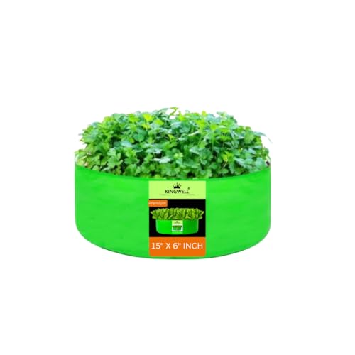 Image of Kingwell Grow Bag 15x6 inch Pack of 1 For Terrace Garden Leafy Vegetable Plant Grow Bags Fruits Growing Containers For terrece Gardening