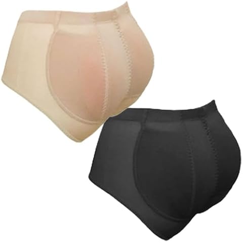 Push Up 100% Silicone Butt Pads Buttocks Enhancer Body Shaper Tummy Control Panty Set (M, Beige) Cover