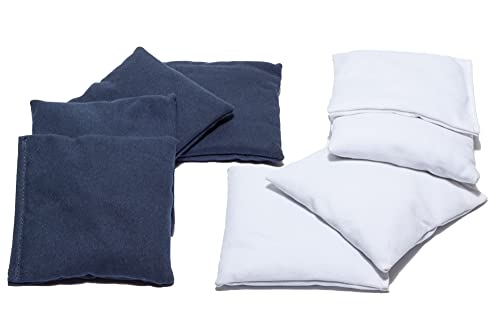 Sc Cornhole Games Weather Resistant Cornhole Bags (Set Of 8) - Professional Regulation Size- Use On Pro Corn Hole Boards Or Bean Bag Toss Sets (Navy Blue/White) #TOP20