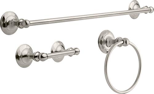 Delta Faucet PRI63-BN Pirouette 3 Piece Bath Hardware Kit, Satin Nickel