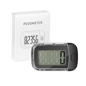 3D Pedometer for Walking, Simple Digital Step Counter with Removable Clip and Lanyard, Accurate Pedometers for Steps Tracker with Large LCD Display for Men Women Kids Walking Running Hiking Sports