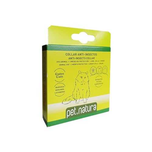 PetNatura Collar Repelente Antiparasitario Natural, Sin Insecticida, Protección contra Parásitos e Insectos para Gatos, Uso Preventivo
