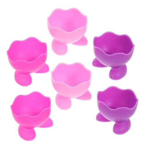 Healifty 6Pcs Heat Resistant Boiled Egg Holders for Microwave Steamer Cooking Easy to Clean Reusable Kitchen Tool for Busy Mornings for Families Restaurants
