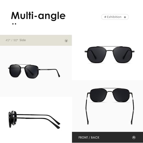 (2 PACK) Polarized Aviator Sunglasses for Women Men Square Frame Sun Glasses for Driving Traveling UV Protection4