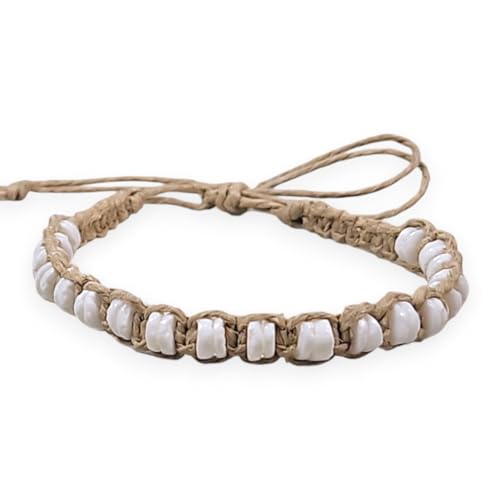 Image of BlueRica Hemp Anklet with Puka Shell Beads