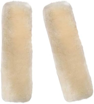 Seat Belt Shoulder Pad Seatbelt Protector Auto Seat Adjustable Belt Cover Shoulder Seatbelt Cover Car Seatbelt Cover 2 Pcs Made Of Australian Sheepskin For Car Truck Airplane Bag (Pearl)