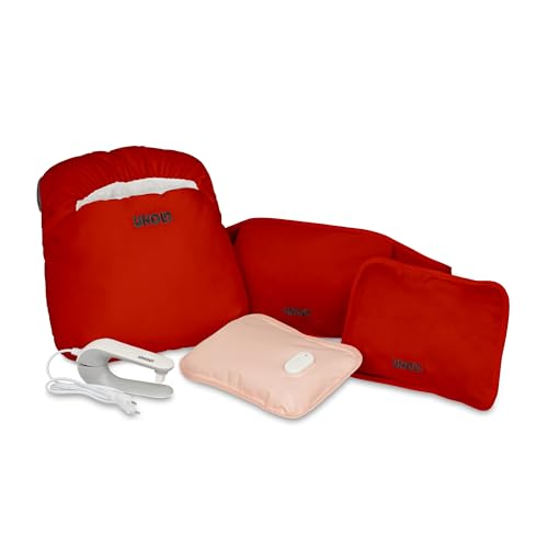 Unold 86023 Wärmi Premium Set aus elektrischer Wärmflasche mit Heizgürtel & Fußwärmekissen, wohltuende Wärme für Bauch Rücken Nacken Füße,...