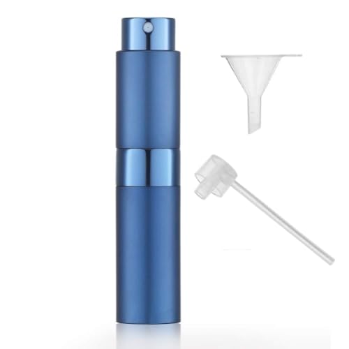 Image of 10ML Mini Perfume Atomizer Spray Bottle, Empty Refillable Glass Travel Cologne Sprayer for Men & Women with Refill Tools (Blue-1)