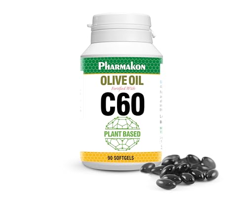 PHARMAKON C60 Enriched Olive Oil Capsules, Plant Based (90 Capsules)