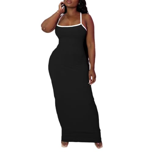 PINSV Women Summer Long Dress Casual Slip Sexy Slim Sleeveless Bodycon Maxi Dresses for Women2
