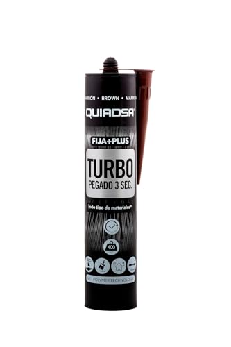 Quiadsa - FIJA+PLUS TURBO - Adhesivo de montaje de curado rápido - Sin disolventes ni siliconas, uso interior y exterior - Sujeción inmediata en 3 segundos - 290 ml
