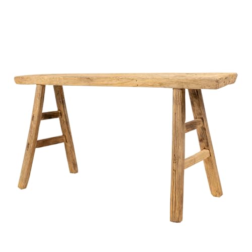 Elm Vintage Skinny Bench, Handmade Narrow Wood Bench - Vintage Noodle Wooden Bench for Bedrooms, Living Rooms, and Kitchens - Outdoor Wood Bench - Long Wood Bench - Handcrafted Antique Decor for Home