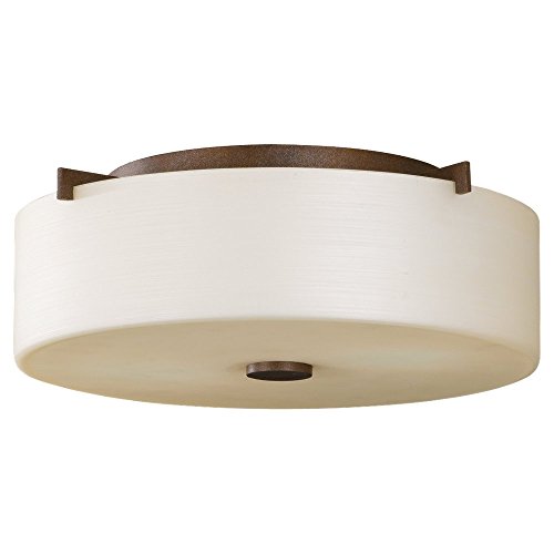 Feiss FM313CB Sunset Drive Glass Flush Mount Ceiling Lighting, Bronze, 2-Light (14Dia x 5H) 120watts