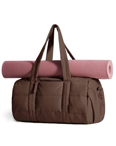 Image of BAGSMART Reiki Gym Bag for Women Puffy Yoga Mat Travel Weekender Duffle Bag
