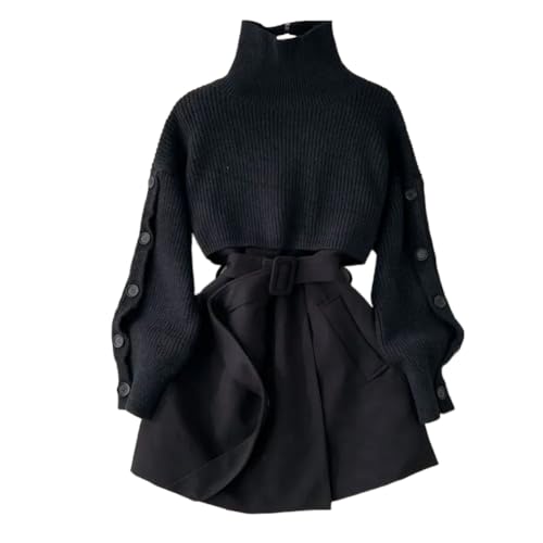 ChenKongHai Autumn and Winter Gentle Style Wear Women's Korean Short Sweater Vest Suit Skirt Two-Piece Set