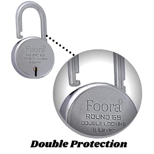 Foora Lock and Key Set β Door Lock for Home and Shop, Same Key for Multiple Locks, 2 Same Key Lock Set, Common Key Lock Set of 2, Silver Finish (Round 65mm) 2