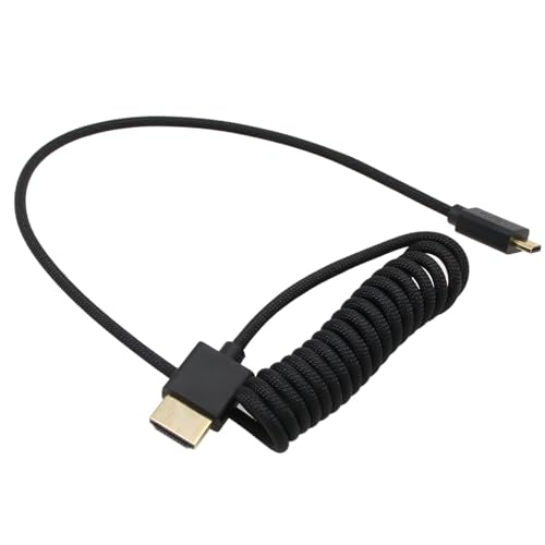 Image of HangTon Micro HDMI to HDMI 4K 8K 60p Cable for Canon R6 R6II R5C R5 R10 R7 Sony ZVE-10 A7C A7R IV III A7S2 Lumix S5 S9 GH4 Camera Feelworld Portkeys ATOMOS Ninja V Ultra SmallHD Monitor, Type A D 50cm