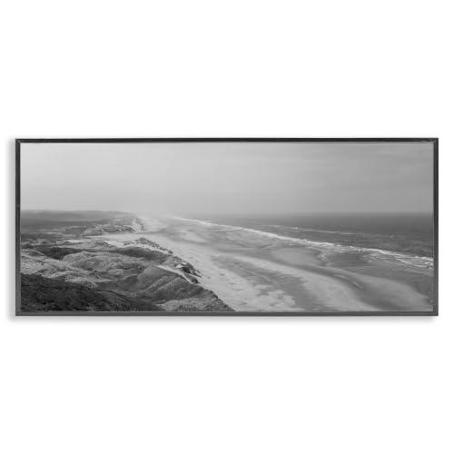 Rocky Ocean Coast Waves Shoreline, 13 x 30 Inch Framed Giclée Print