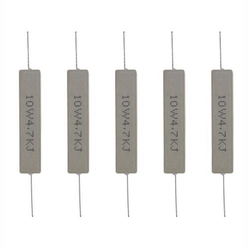 MERICDA 5 Pcs 10W 4.7K Ohm Cement Resistor, 5% 700V Wirewound Ceramic