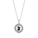 Inspired Silver - The Rottweiler - Silver Necklace for Women - Circle Pendant Chain Necklace Jewelry Gift with Cubic Zirconia - Women's Necklace Charm with Lobster Claw Clasp
