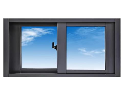 Ventana corredera horizontal grande de 42x16 negra para baño y casa móvil